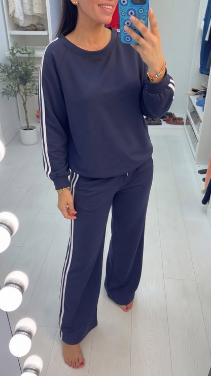 Vineta Long Sleeve Side Stripe Detailed Loungewear Set