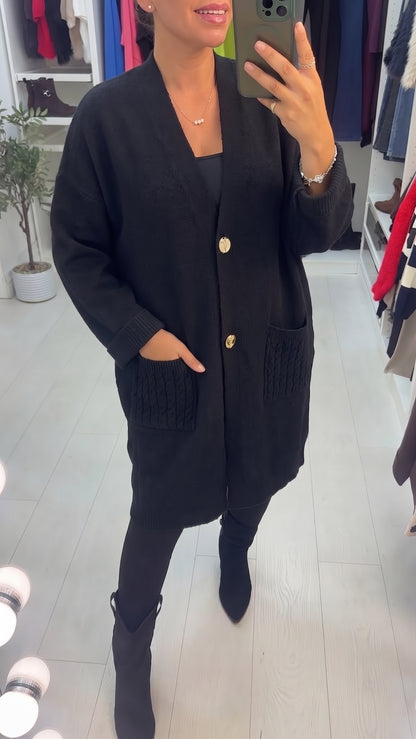 Neema Button Front Longline Cardigan
