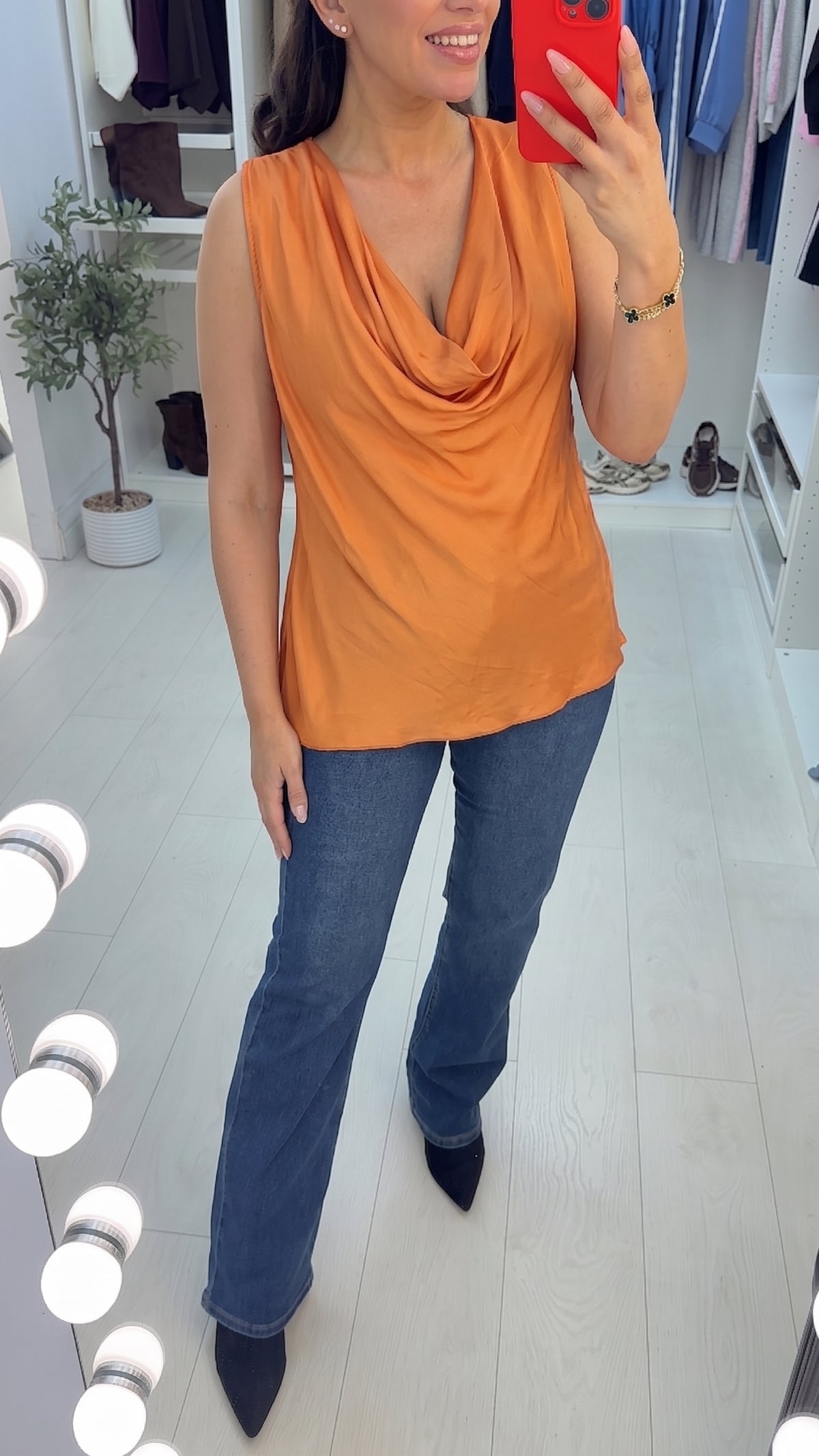 Lilibet Satin Cowl Neck Top