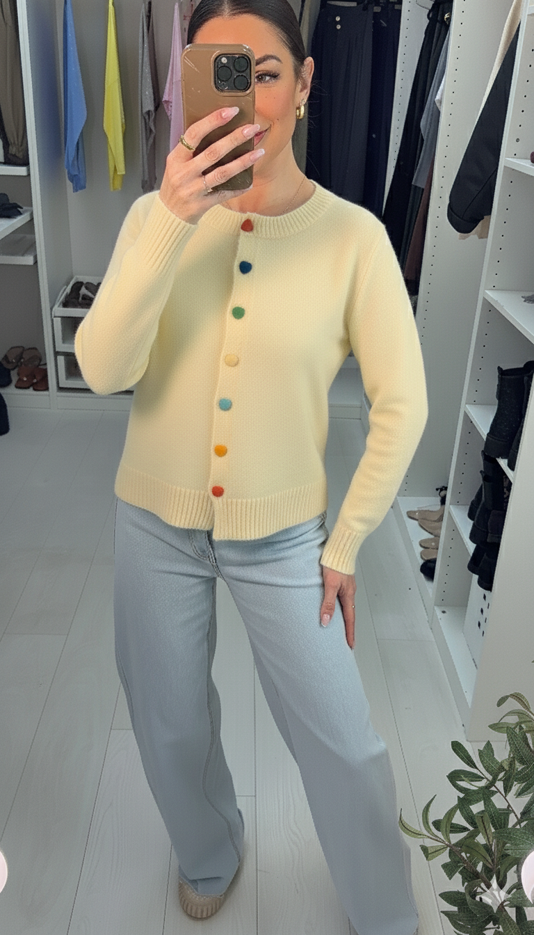 Silvia Heart Button Detailed Jumper