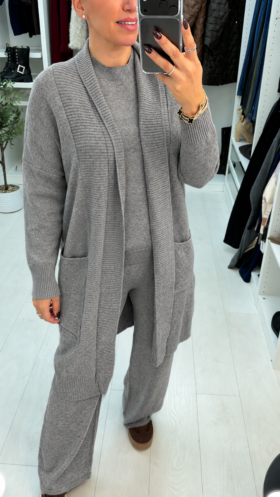 Sinead Plain Knit 3 Piece Loungewear Set