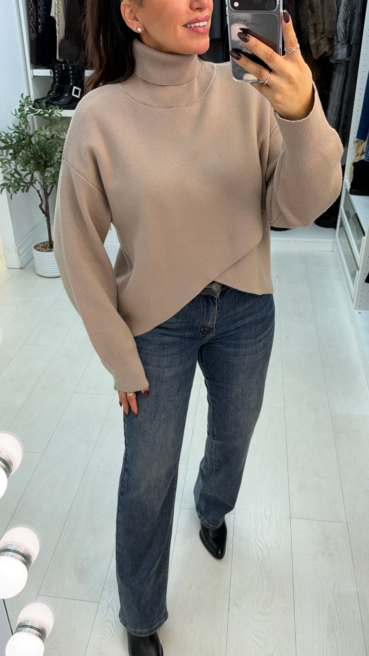 Hendrix Cross Over Roll Neck Jumper