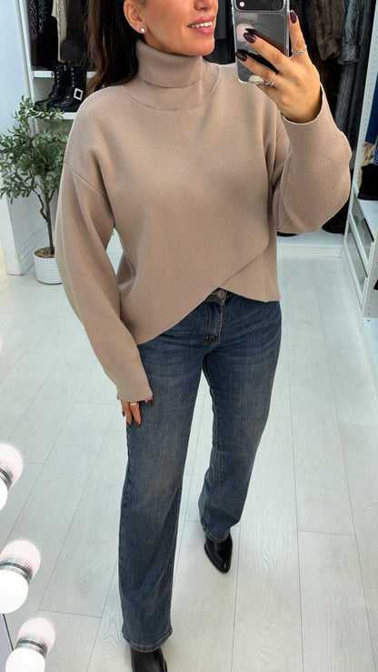 Hendrix Cross Over Roll Neck Jumper