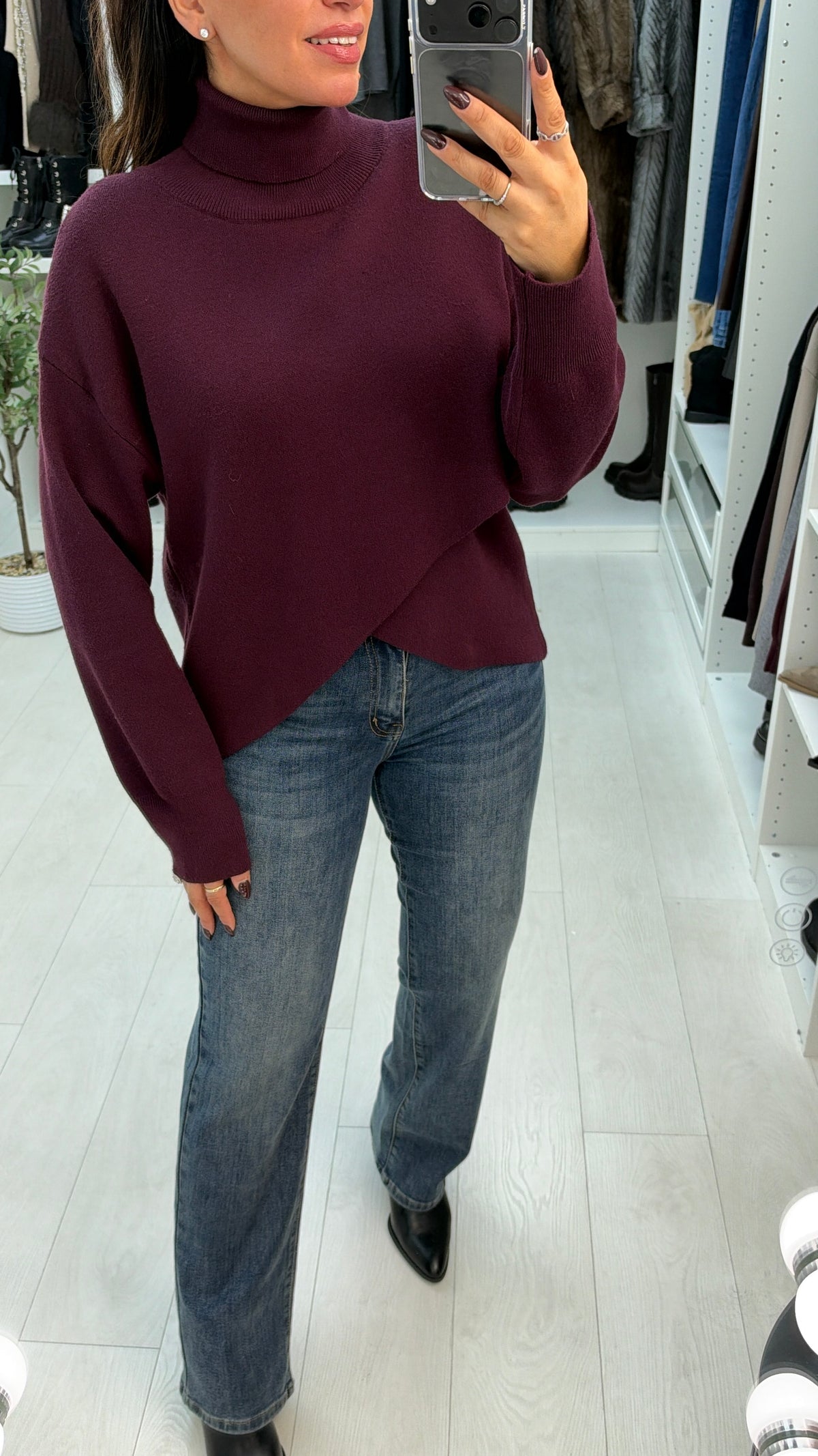 Hendrix Cross Over Roll Neck Jumper