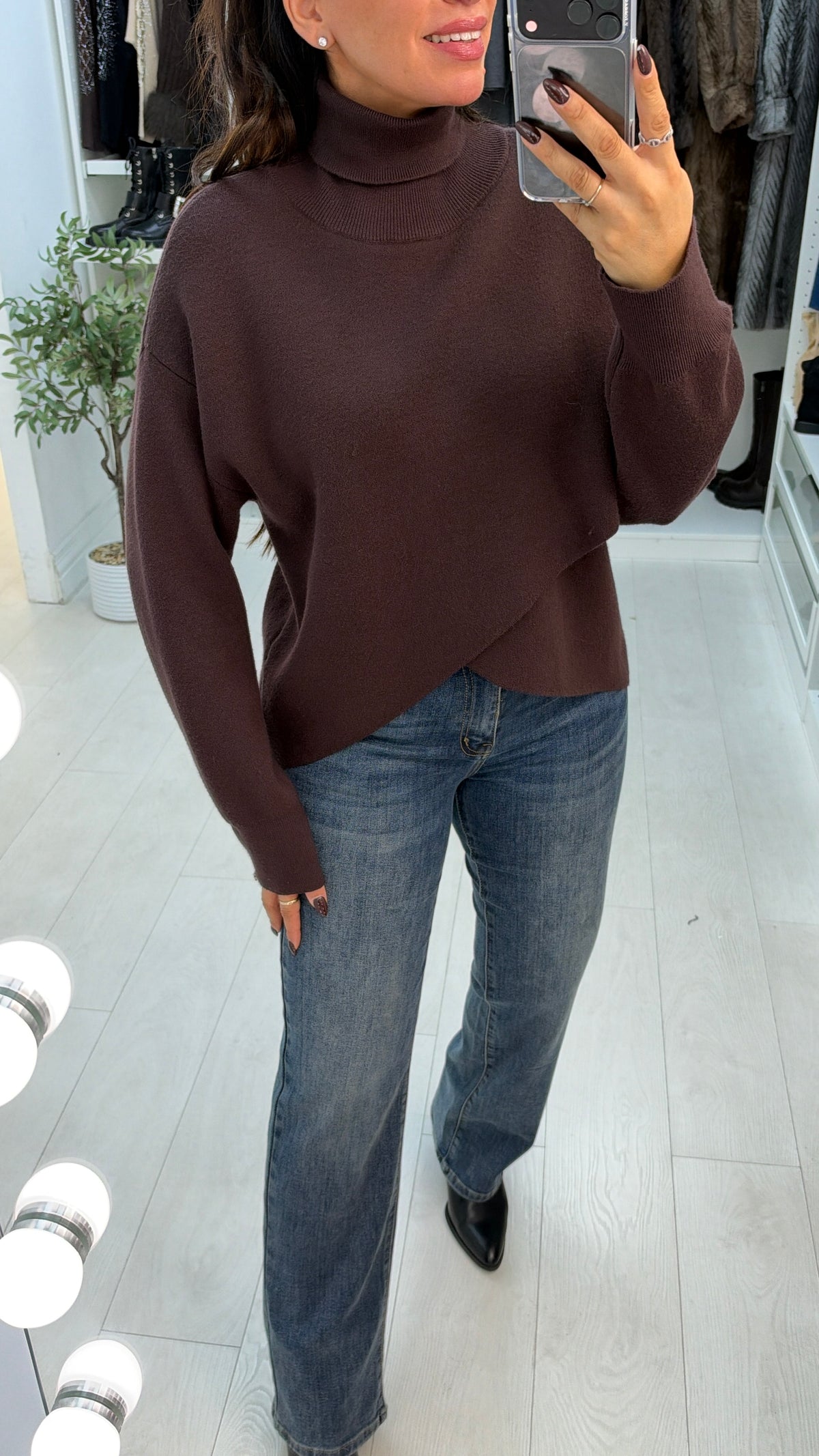 Hendrix Cross Over Roll Neck Jumper