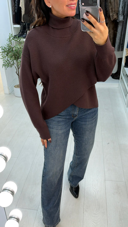 Hendrix Cross Over Roll Neck Jumper