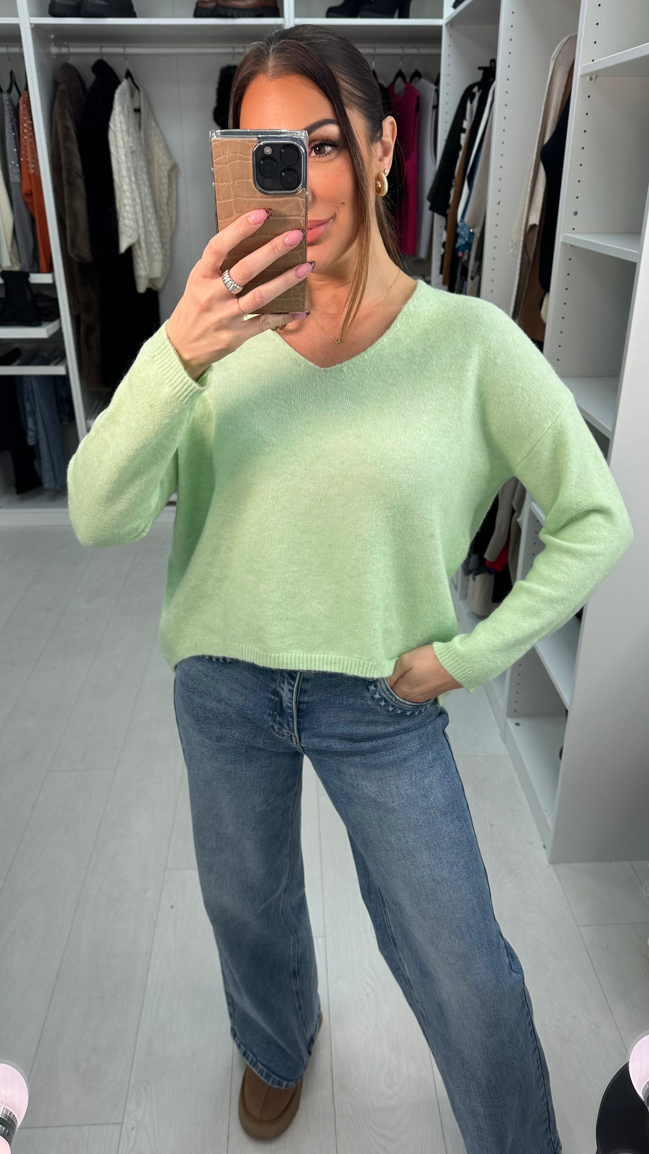 Renata Plain Super Soft V Neck Jumper