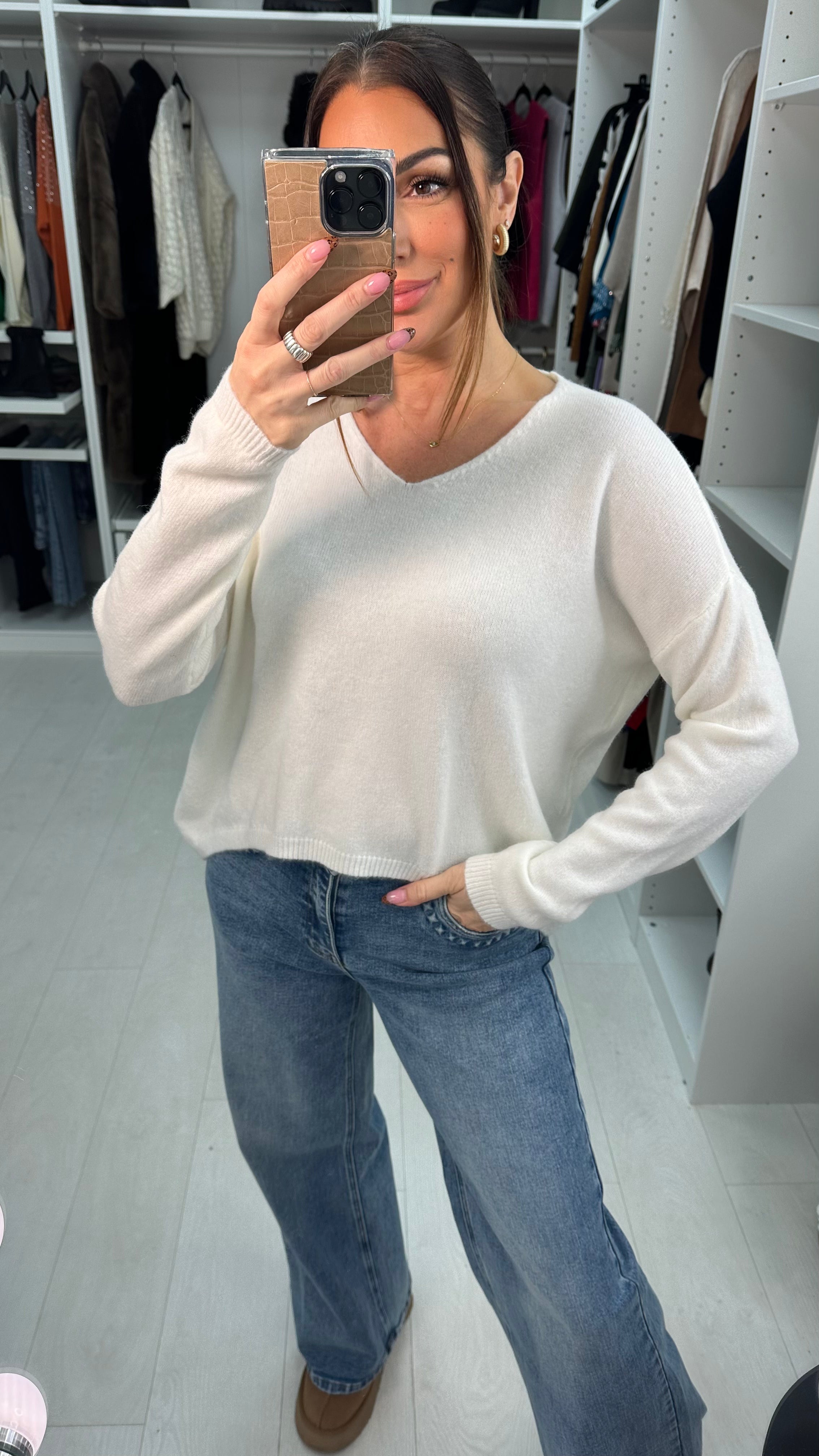 Renata Plain Super Soft V Neck Jumper