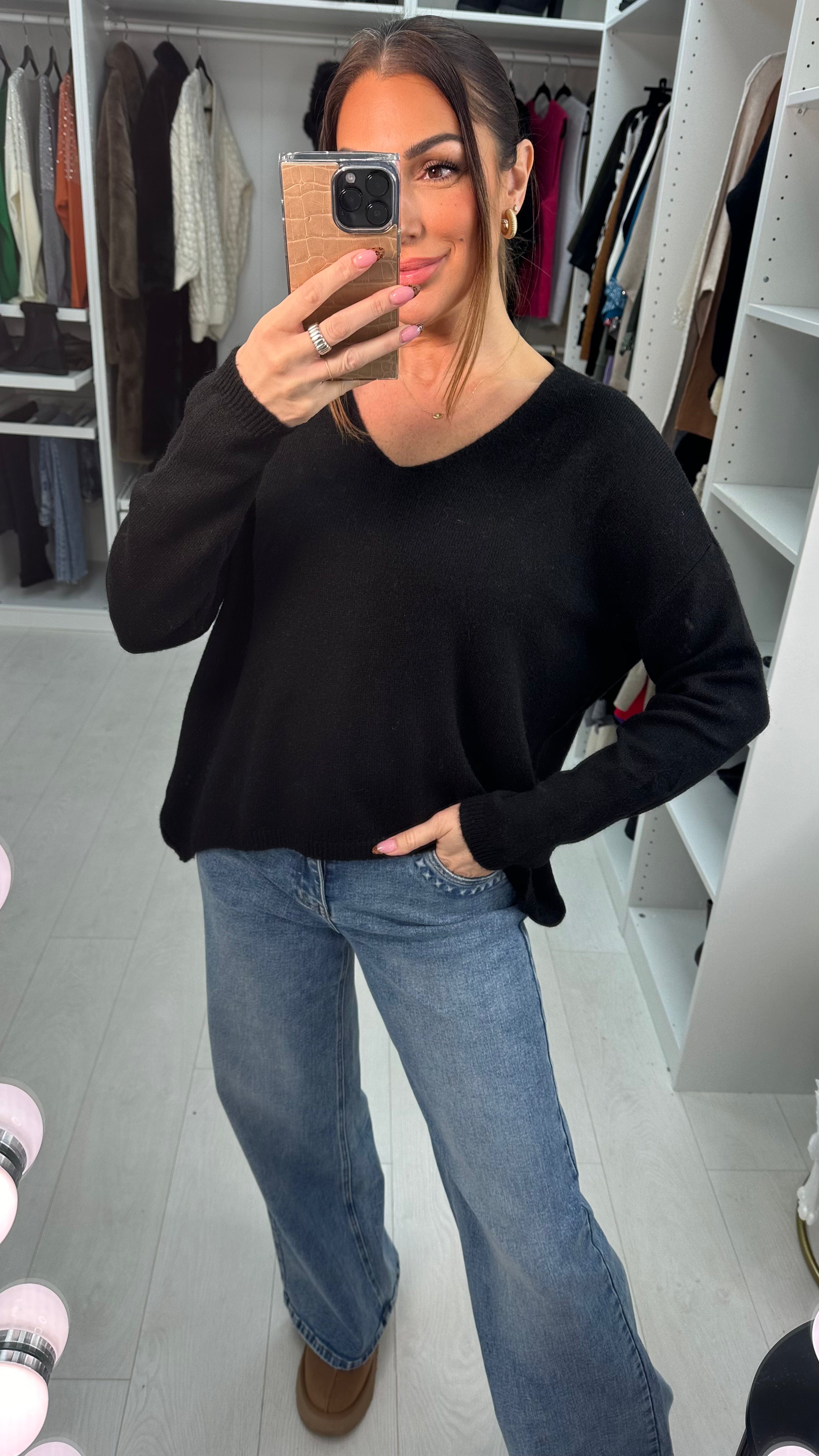Renata Plain Super Soft V Neck Jumper