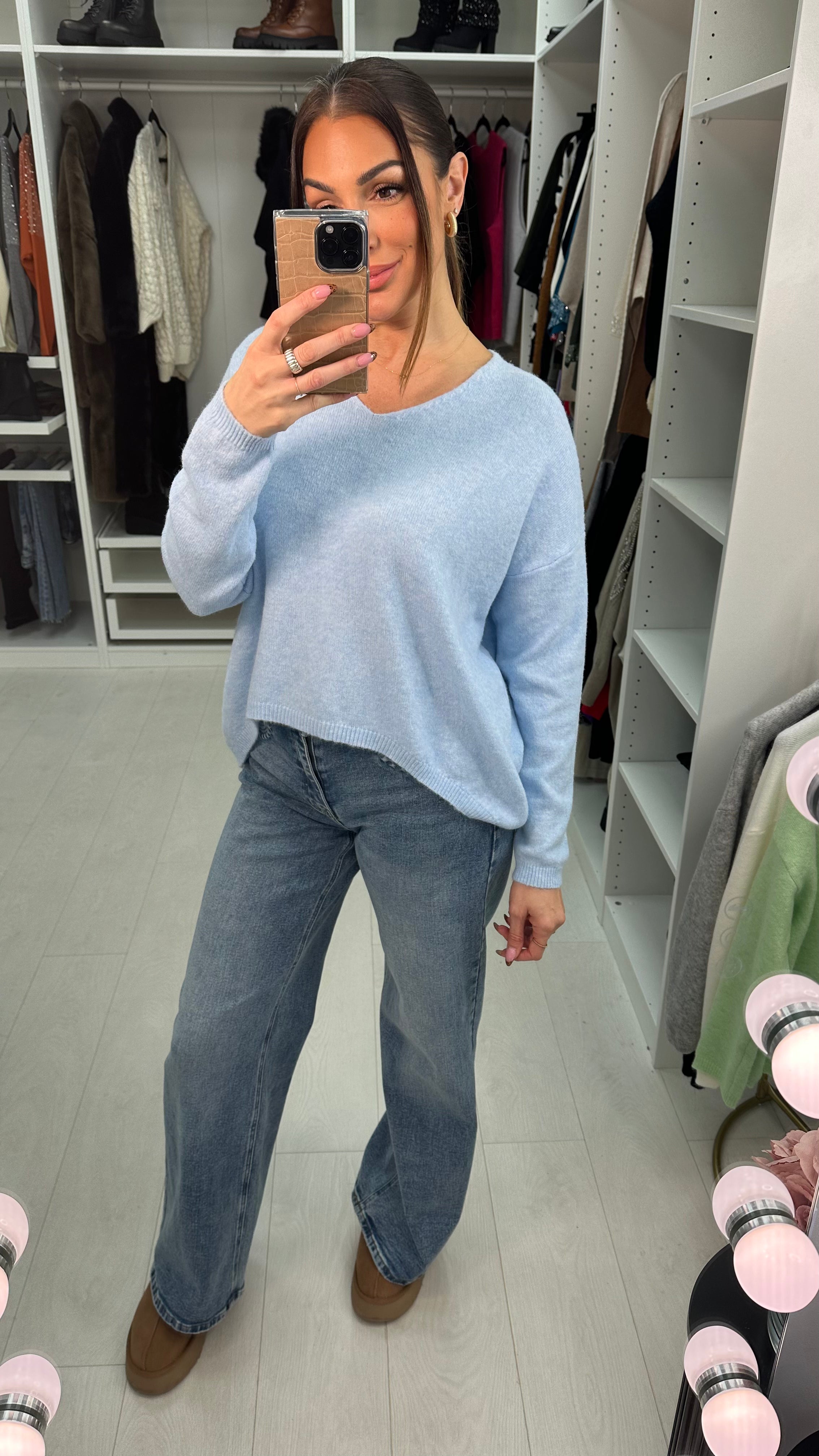 Renata Plain Super Soft V Neck Jumper