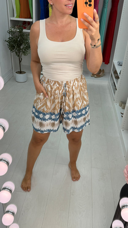 Jovie Abstract Print Elasticated Waist Shorts