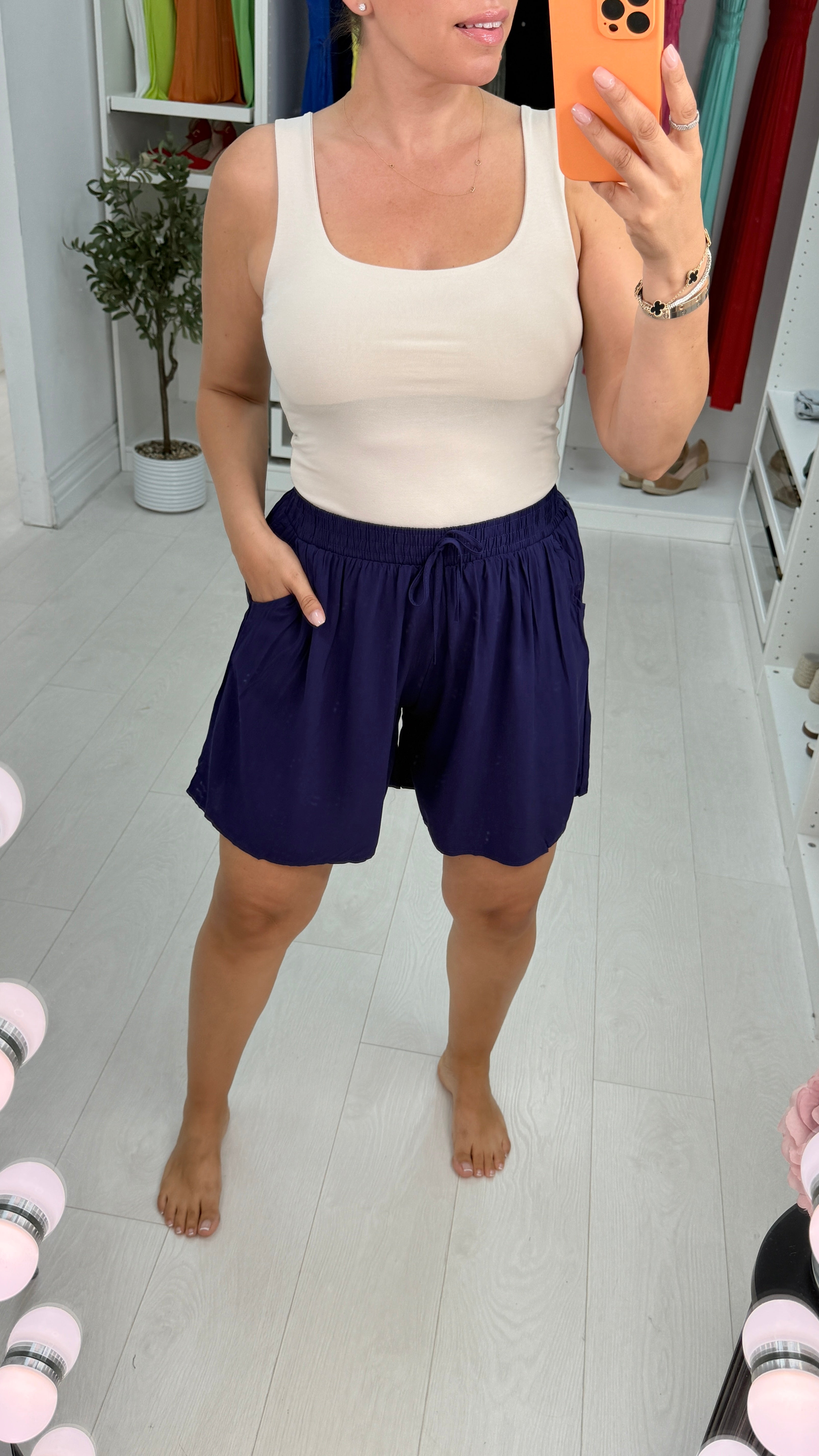 Clarabel Plain Elasticated Waist Shorts