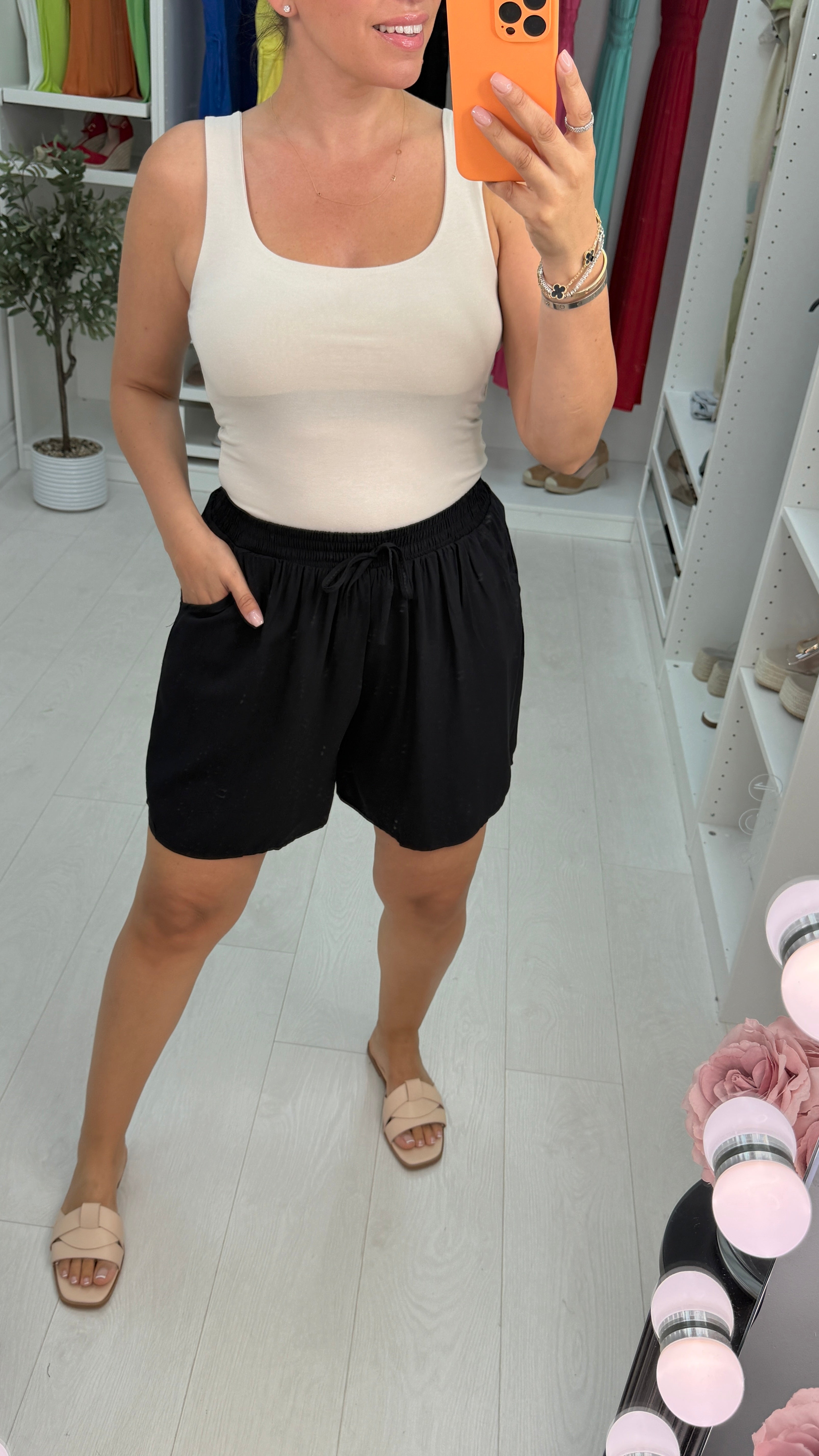 Clarabel Plain Elasticated Waist Shorts