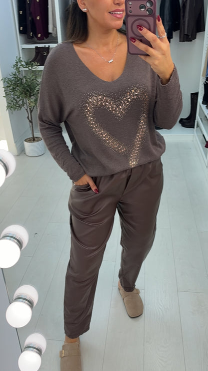 Mella Embellished Heart Loose Fit Jumper
