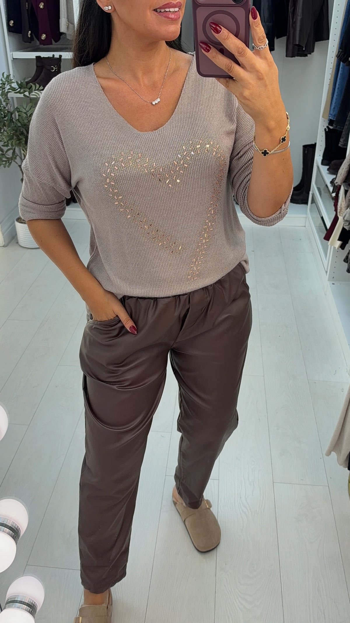 Mella Embellished Heart Loose Fit Jumper