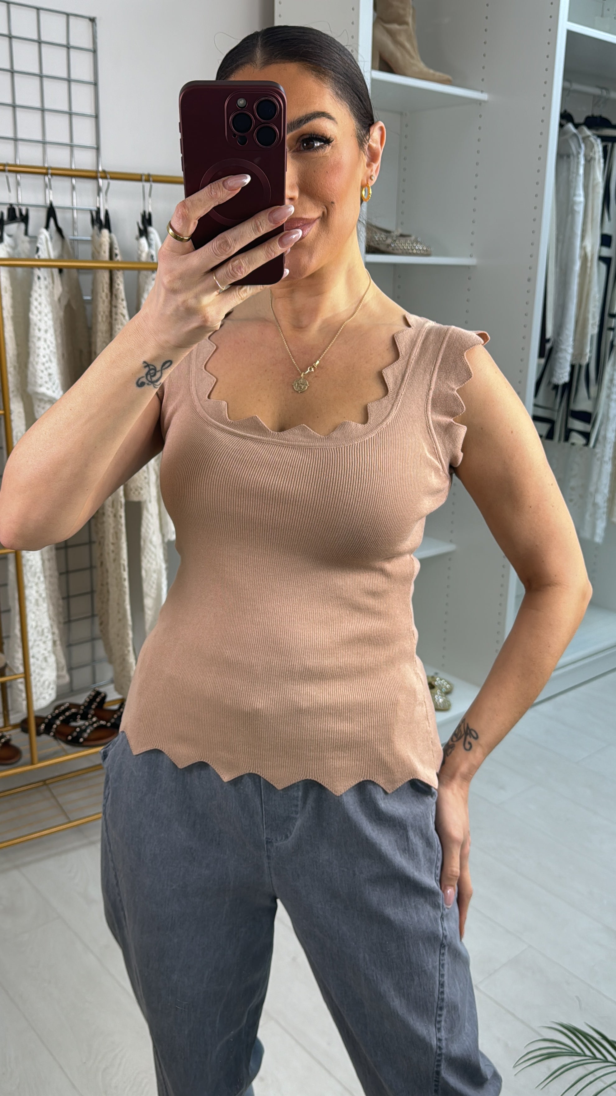 Lyndsey Zig Zag Trim Vest