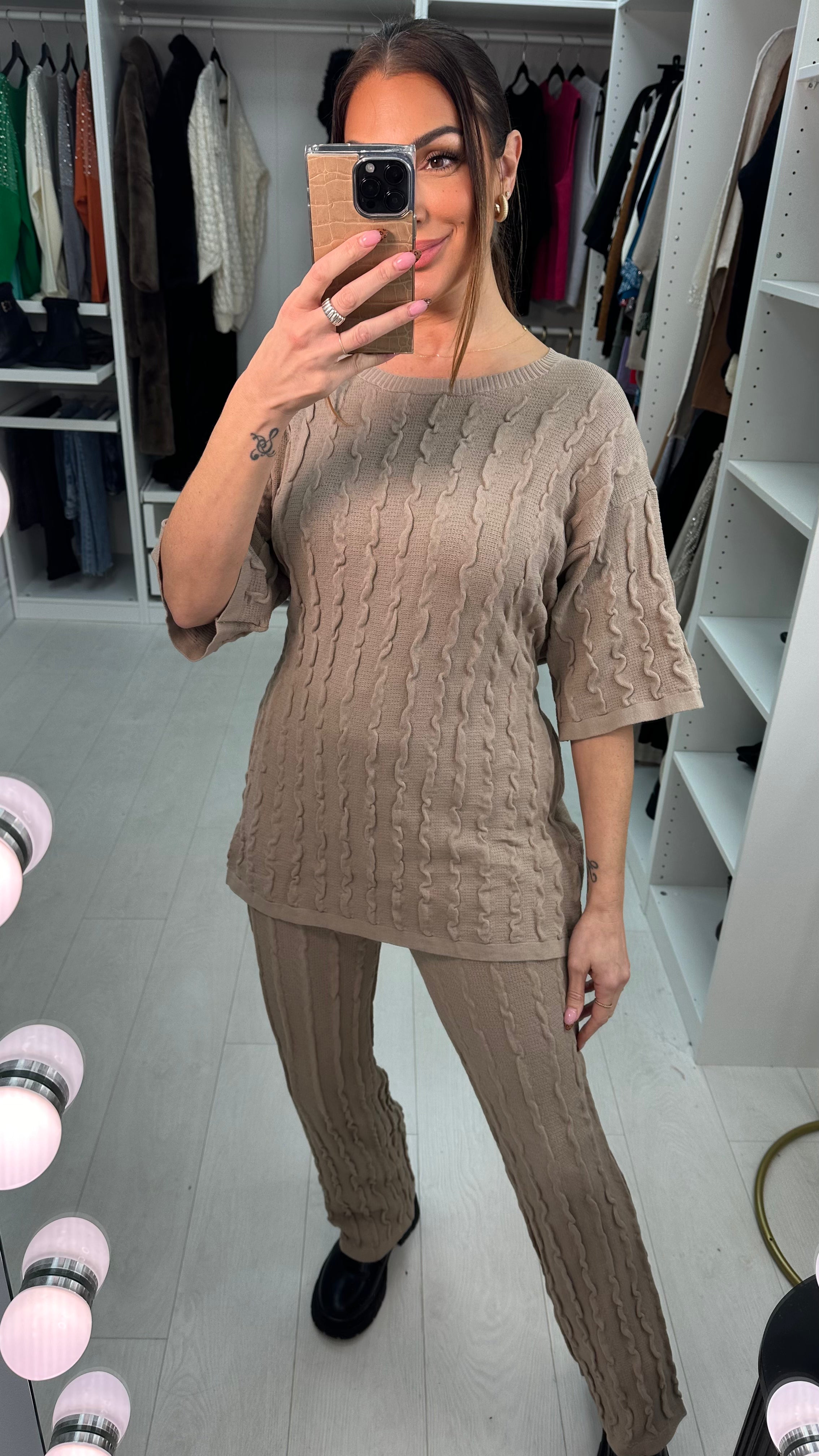 Lacey Textured Knit Co-Ord Set