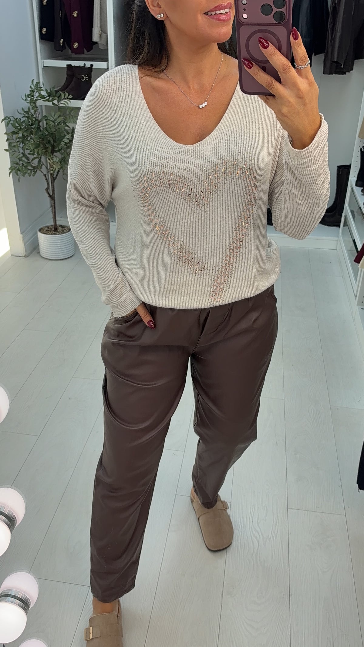 Mella Embellished Heart Loose Fit Jumper