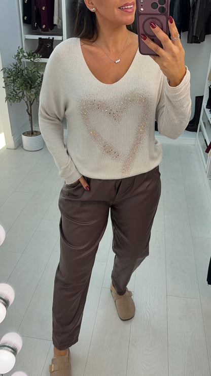 Mella Embellished Heart Loose Fit Jumper