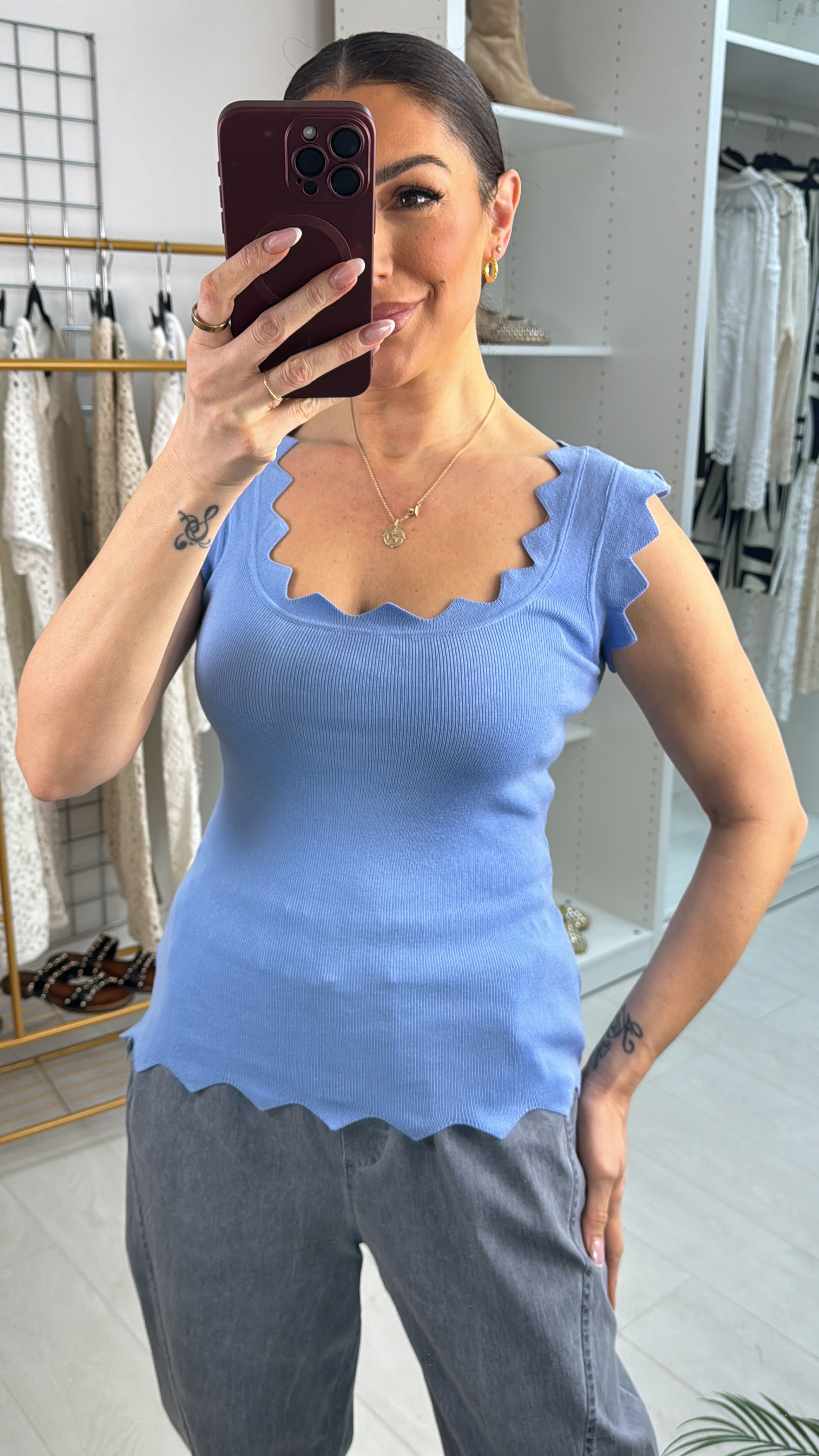 Lyndsey Zig Zag Trim Vest