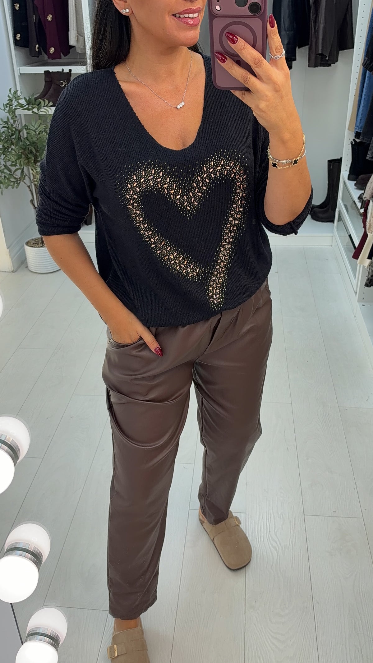 Mella Embellished Heart Loose Fit Jumper