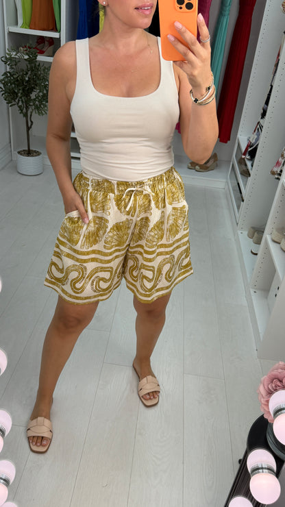 Zosia Mosaic Print Elasticated Waist Shorts