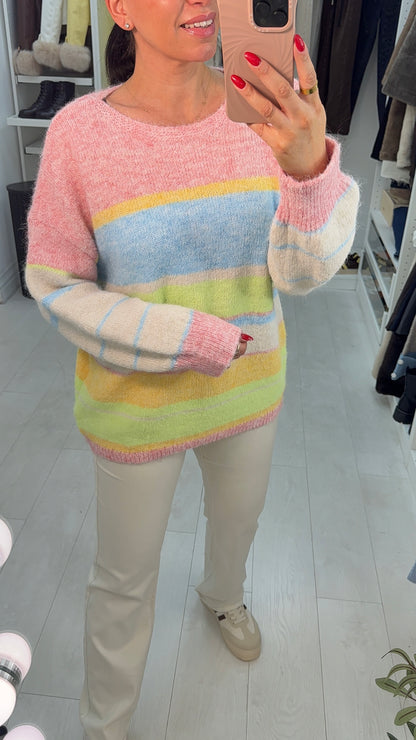 Leia Pastel Colour Block Super Soft Jumper