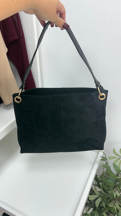 Mindi Faux Suede Shoulder Bag