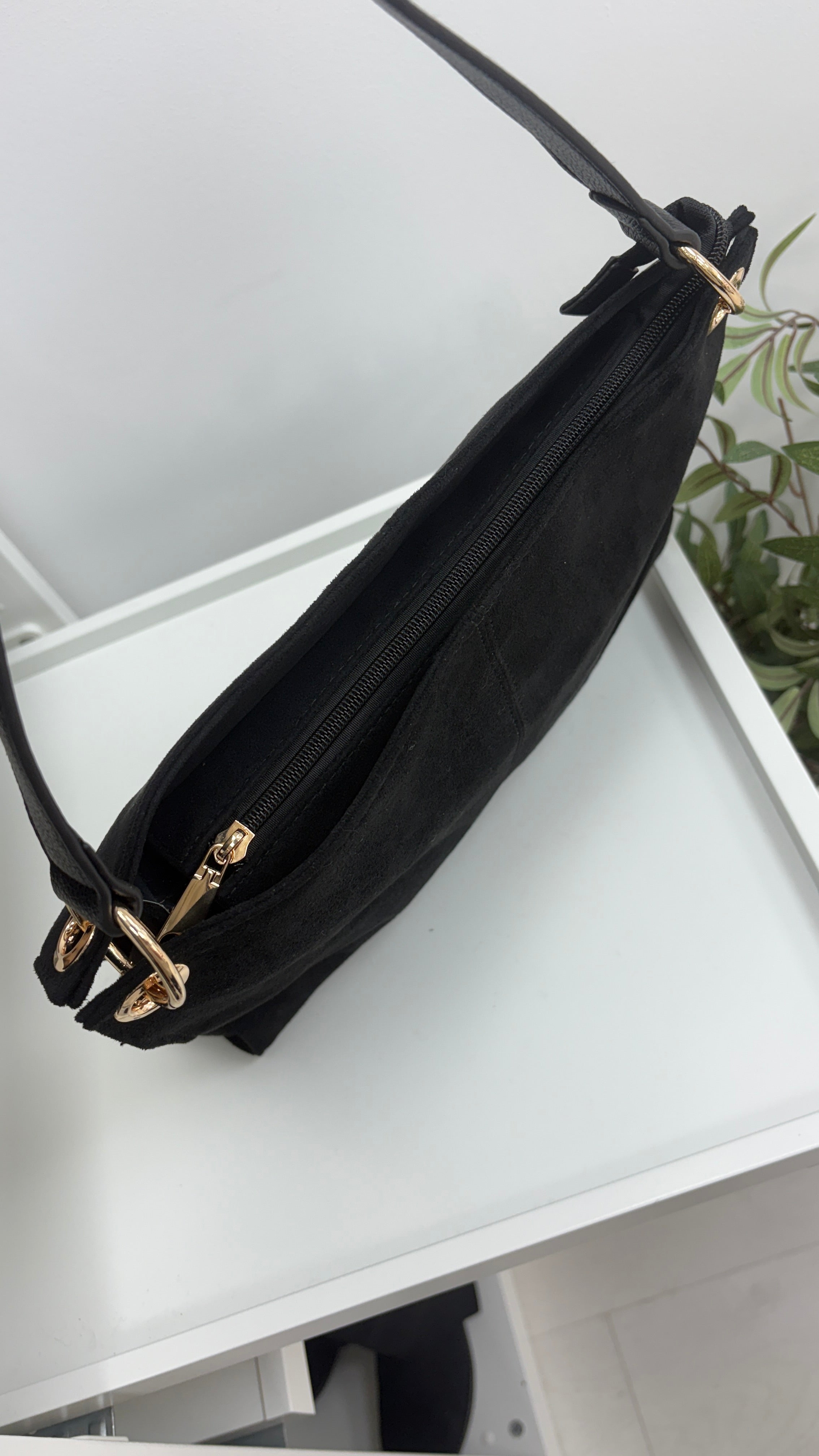 Mindi Faux Suede Shoulder Bag