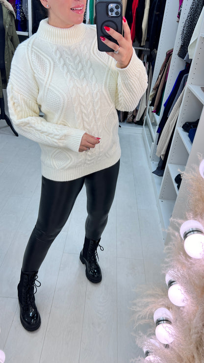 Emaline Crochet Detail Knit Jumper