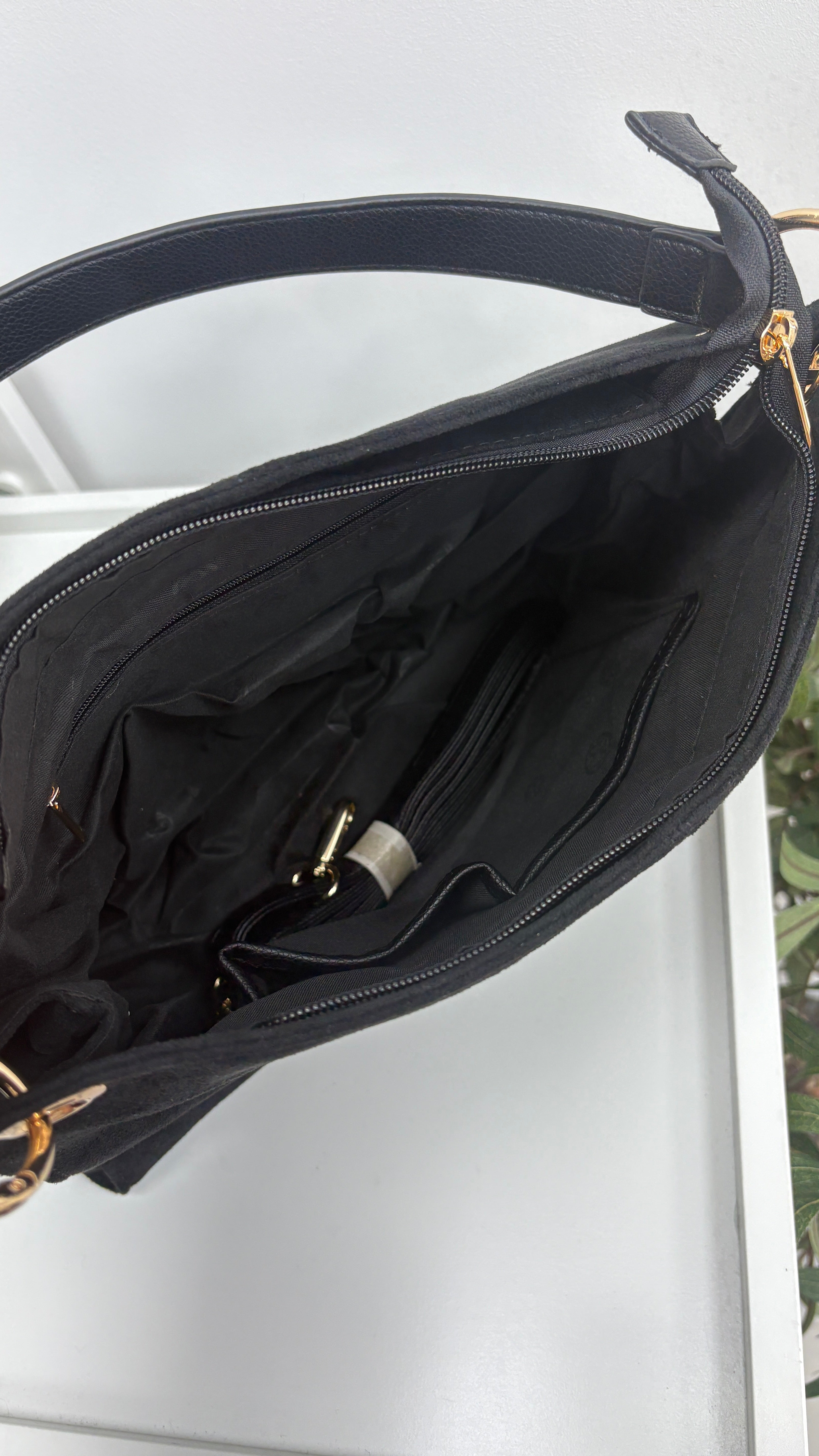 Mindi Faux Suede Shoulder Bag