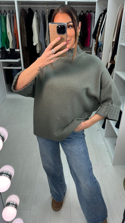 Maurice Cable Hem Detail 3/4 Sleeve Jumper