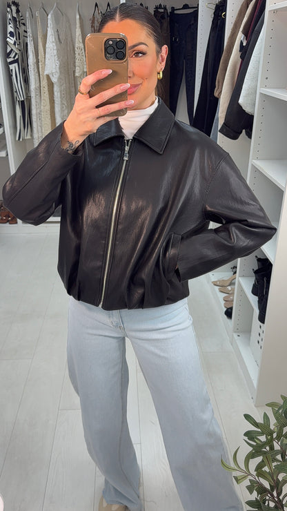 Demelza Faux Leather Zip Closure Super Soft Jacket