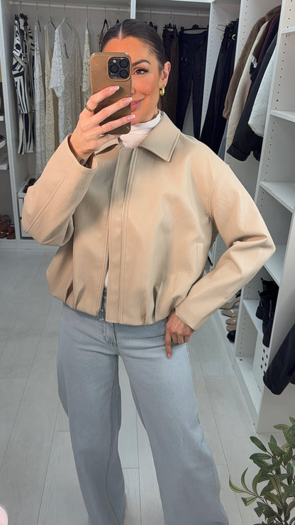 Demelza Faux Leather Zip Closure Super Soft Jacket