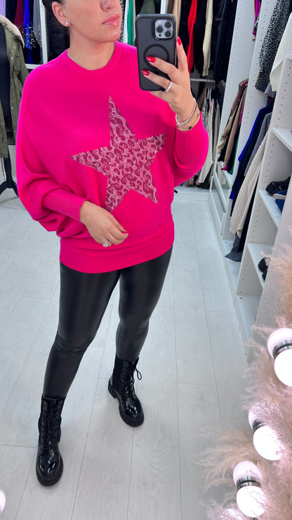 Adalynn Diamante Star Sleeve Batwing Jumper