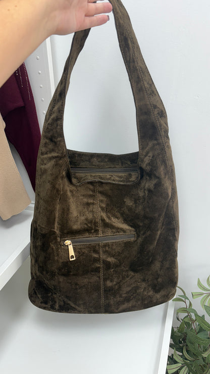 Roxanna Faux Suede Slouchy Shoulder Bag