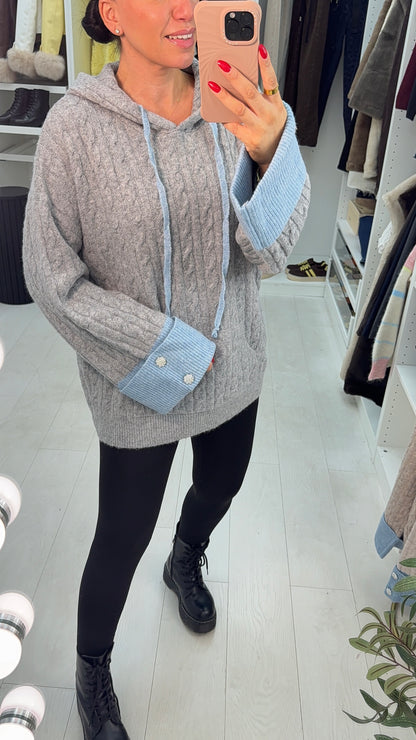 Madrina Cable Knit Hooded Jumper