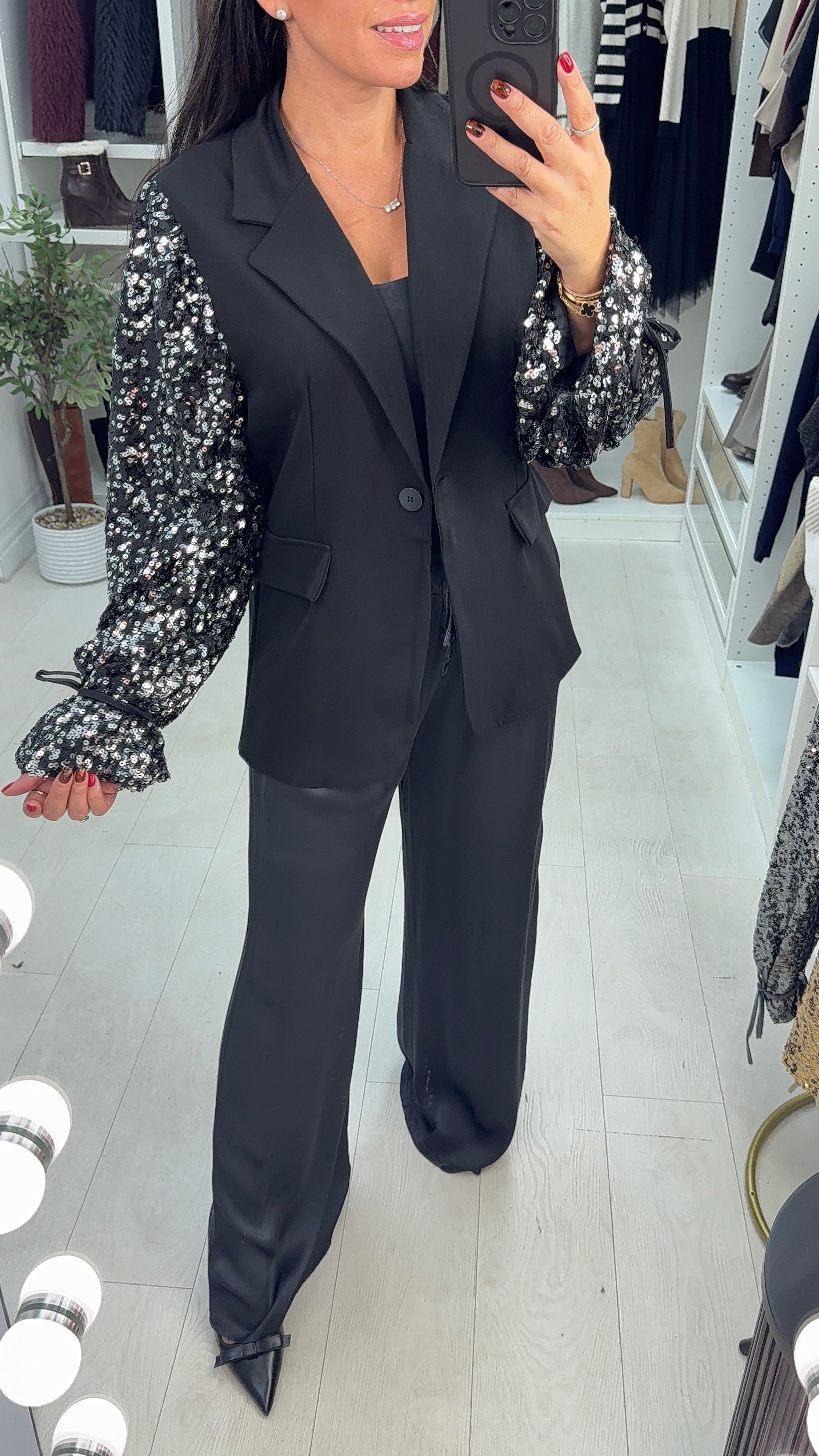 Kingsley Sequin Sleeve Blazer