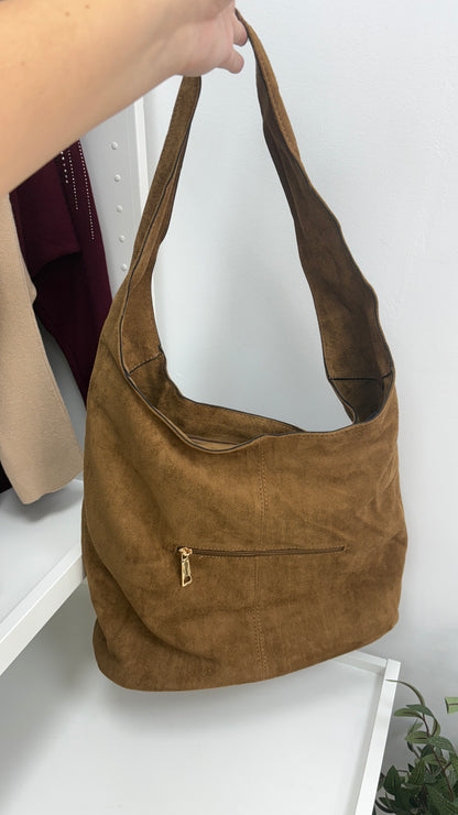 Roxanna Faux Suede Slouchy Shoulder Bag
