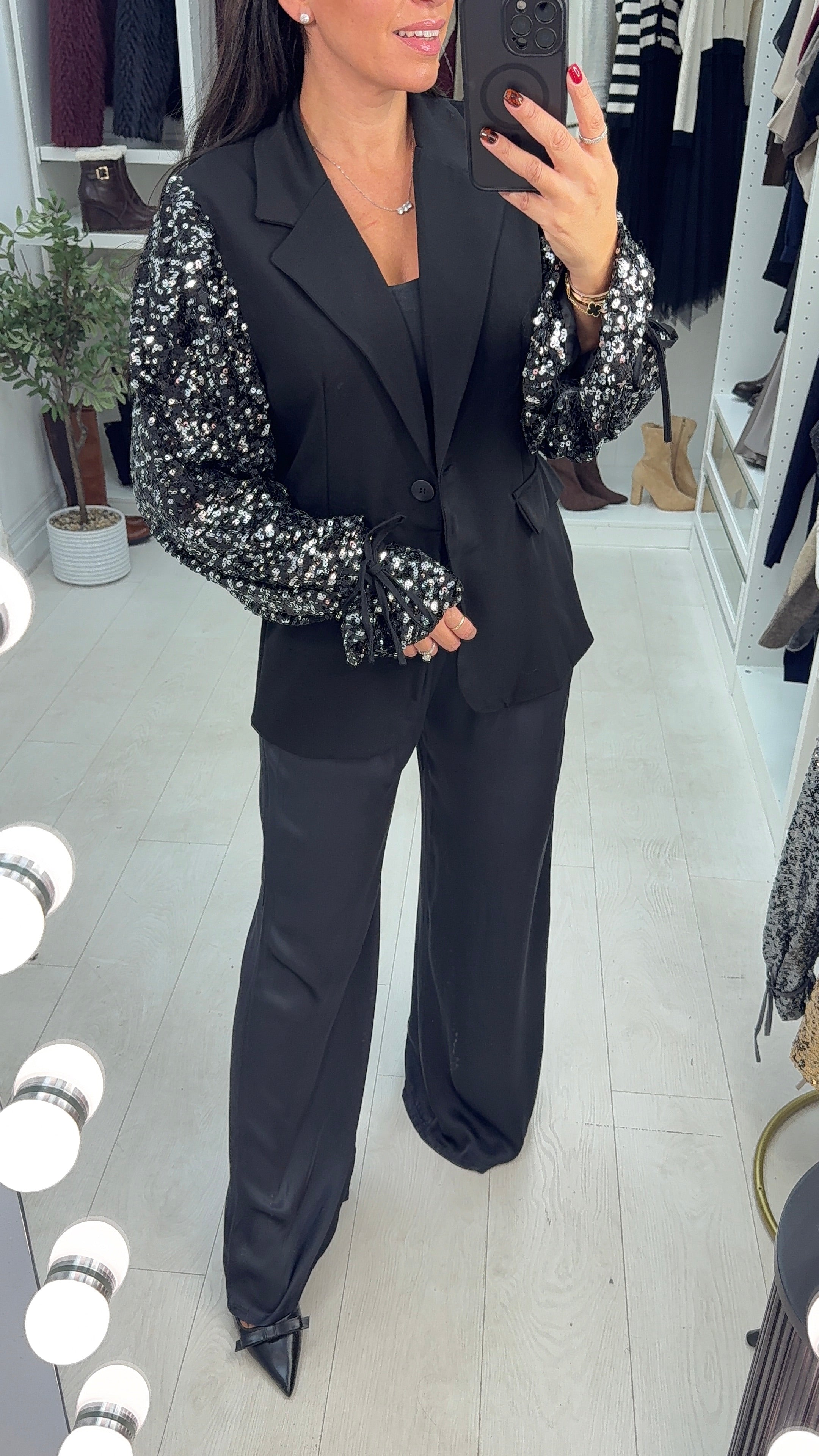 Kingsley Sequin Sleeve Blazer