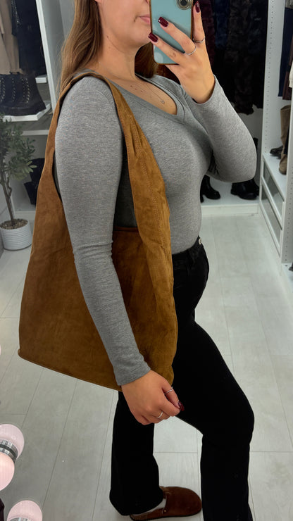 Roxanna Faux Suede Slouchy Shoulder Bag