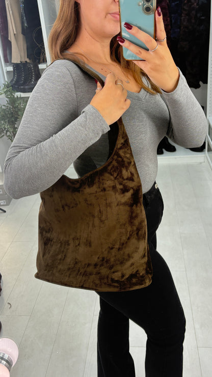 Roxanna Faux Suede Slouchy Shoulder Bag