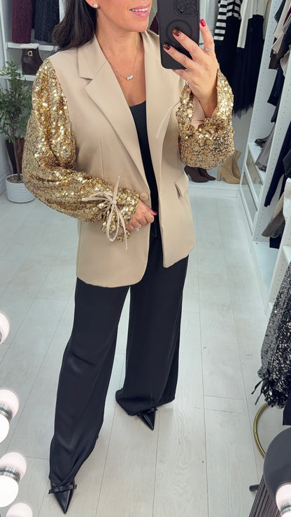 Kingsley Sequin Sleeve Blazer
