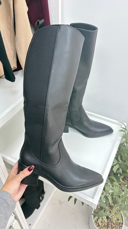 Trish Faux Leather Knee High Point Boots