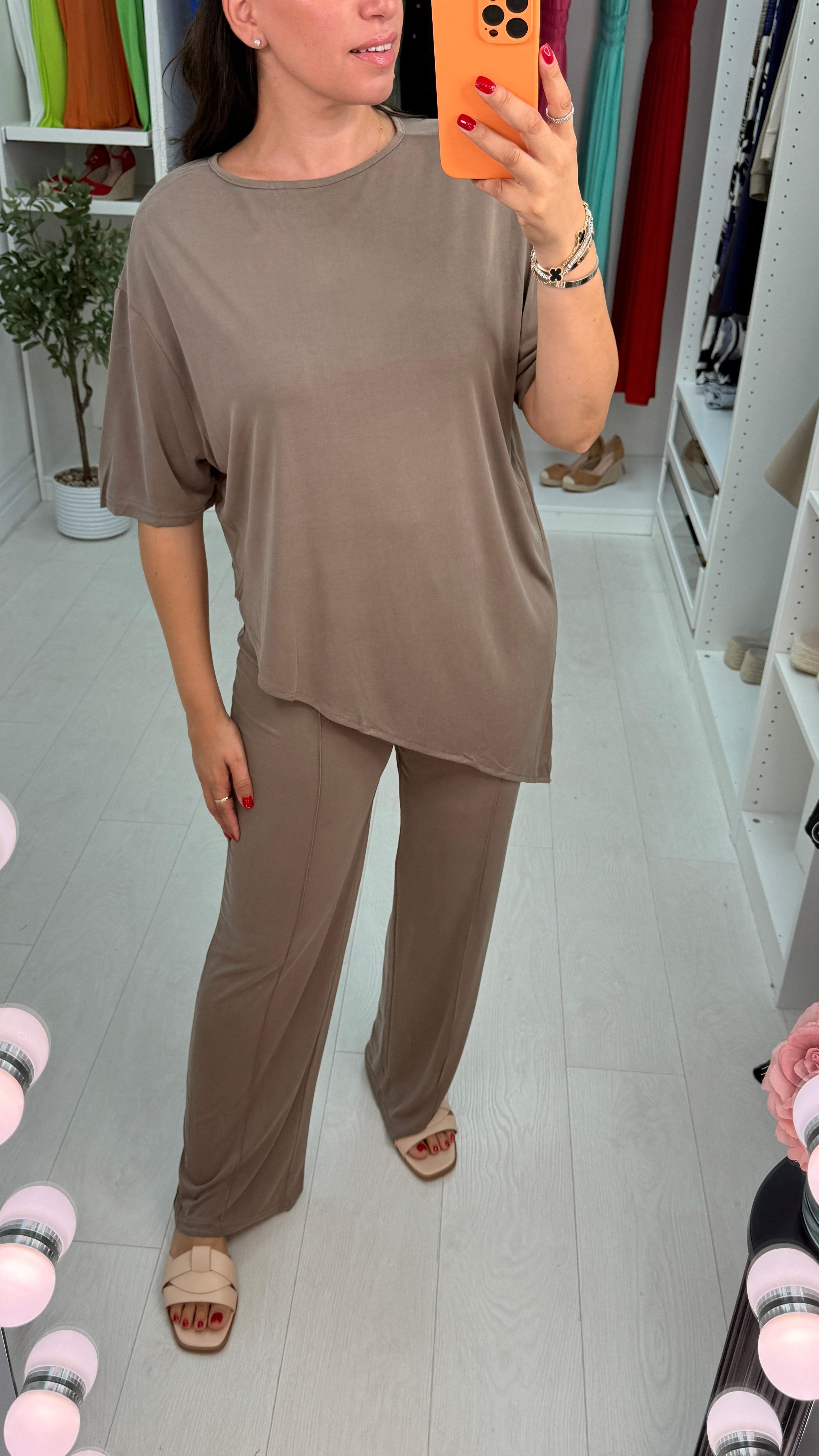 Katriana Plain Asymmetric Co-Ord Set