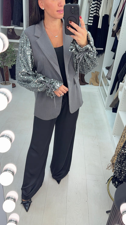 Kingsley Sequin Sleeve Blazer