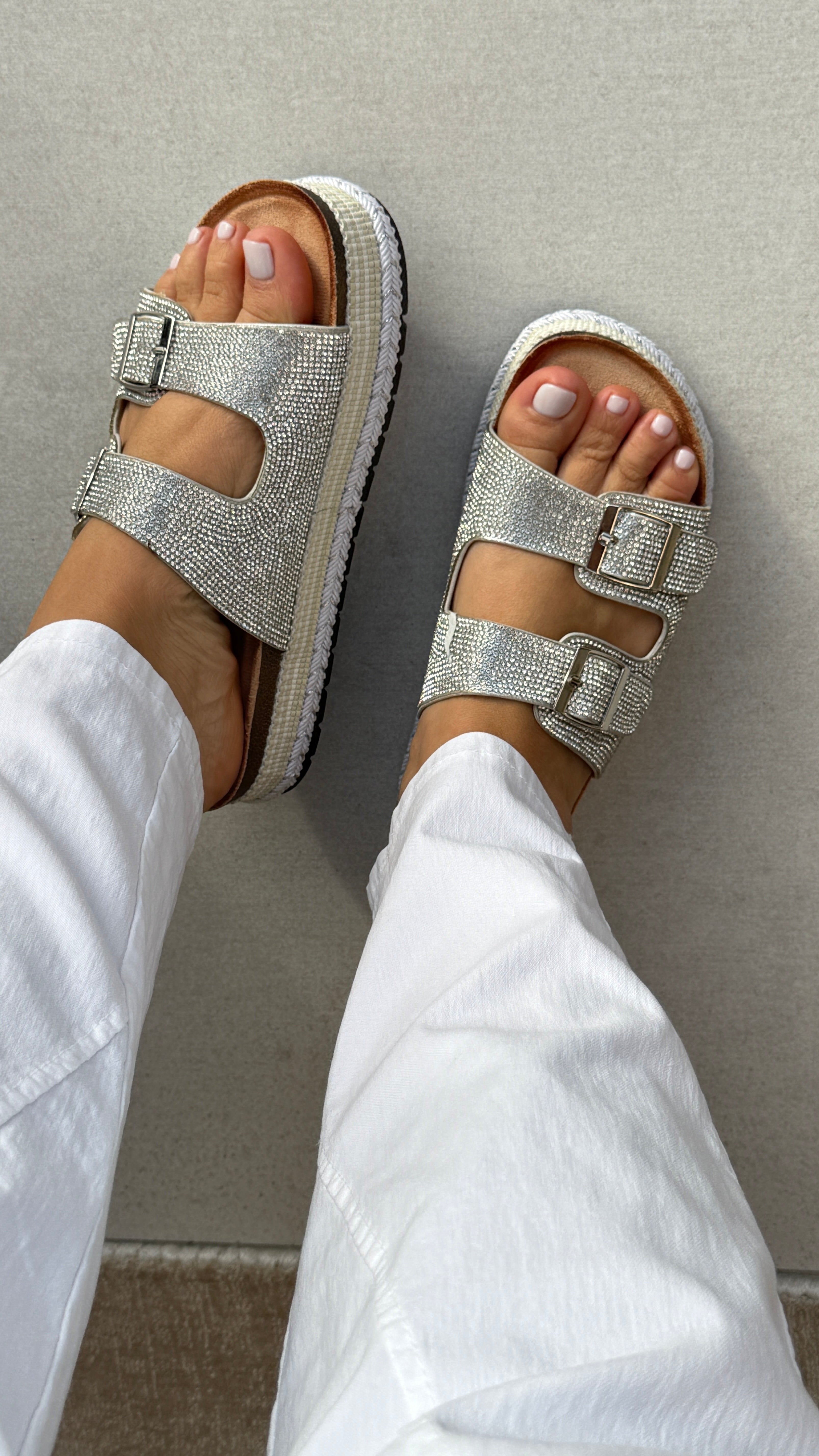 Miranda Embellished Detailed Platform Buckle Slider