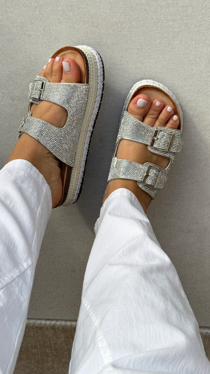 Miranda Embellished Detailed Platform Buckle Slider