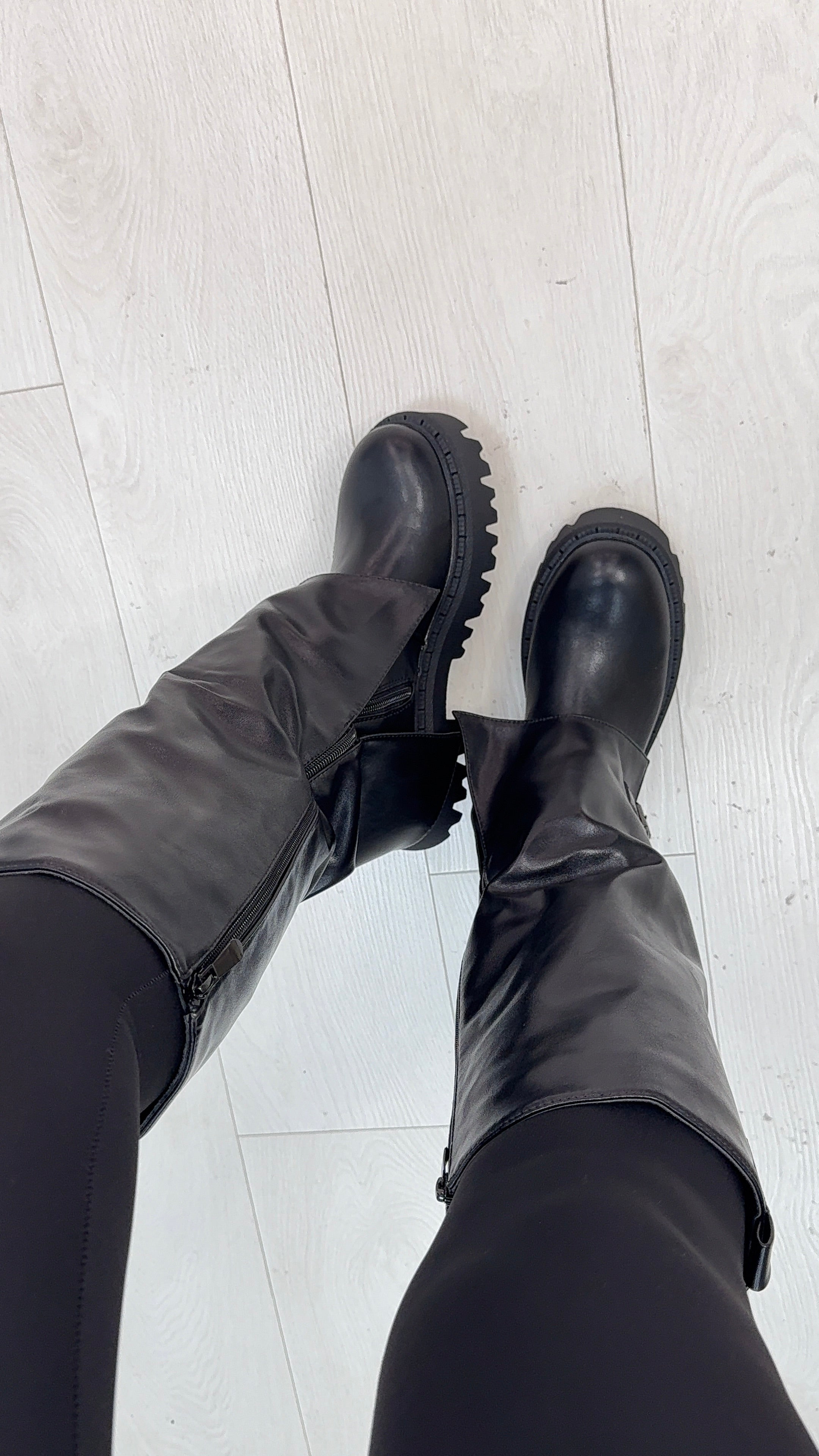 Rosalin Faux Leather Chunky Sole Boots