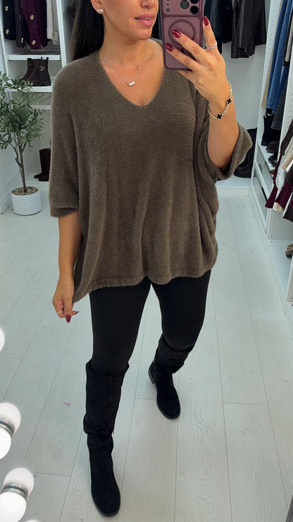 Trinity Plain Fluffy Batwing Jumper